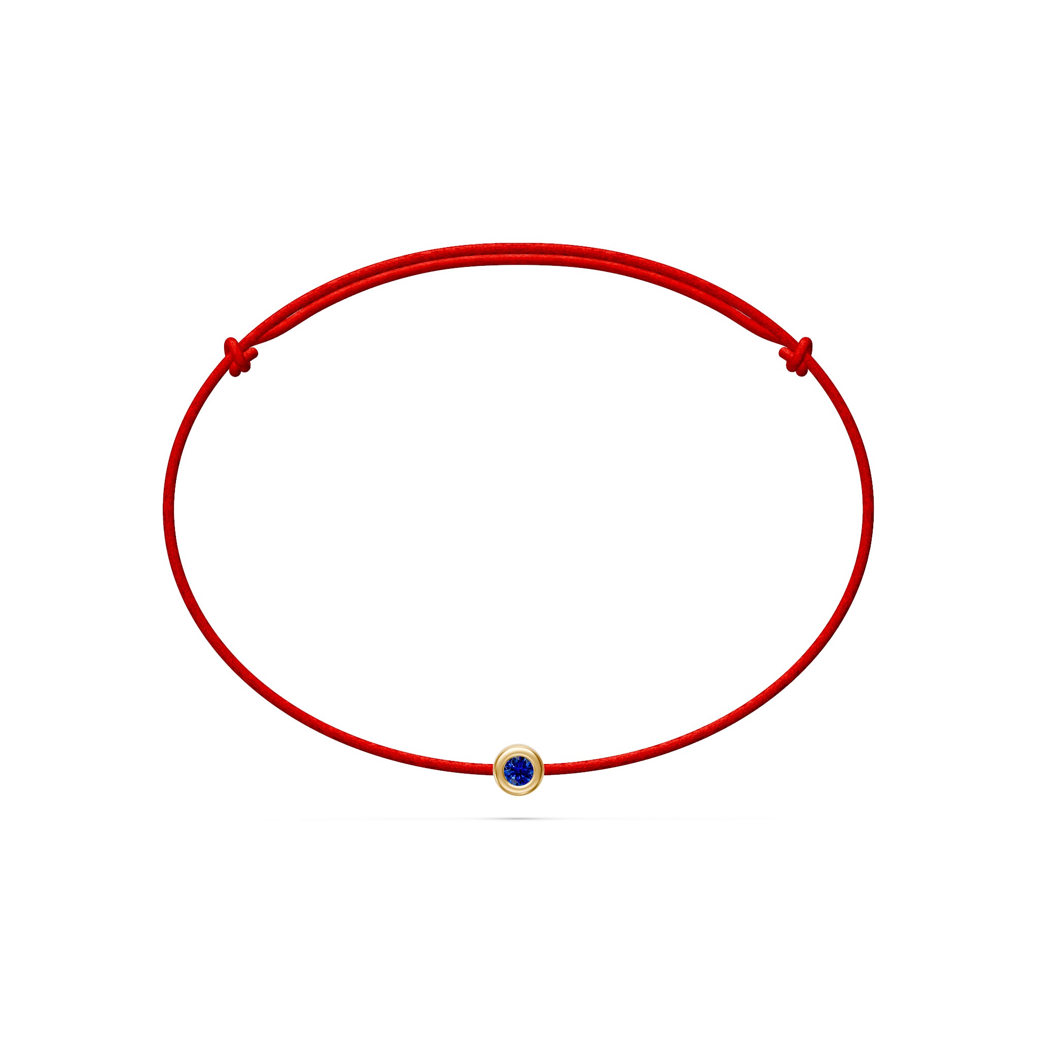 String Bracelet With Blue Sapphire in Yellow Gold