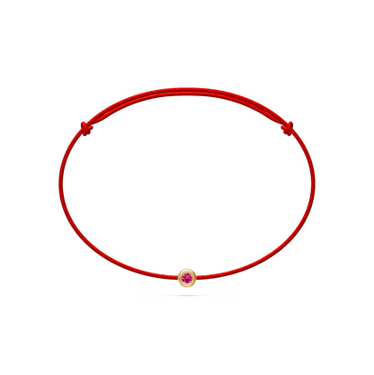 String Bracelet With Pink Sapphire in Yellow Gold