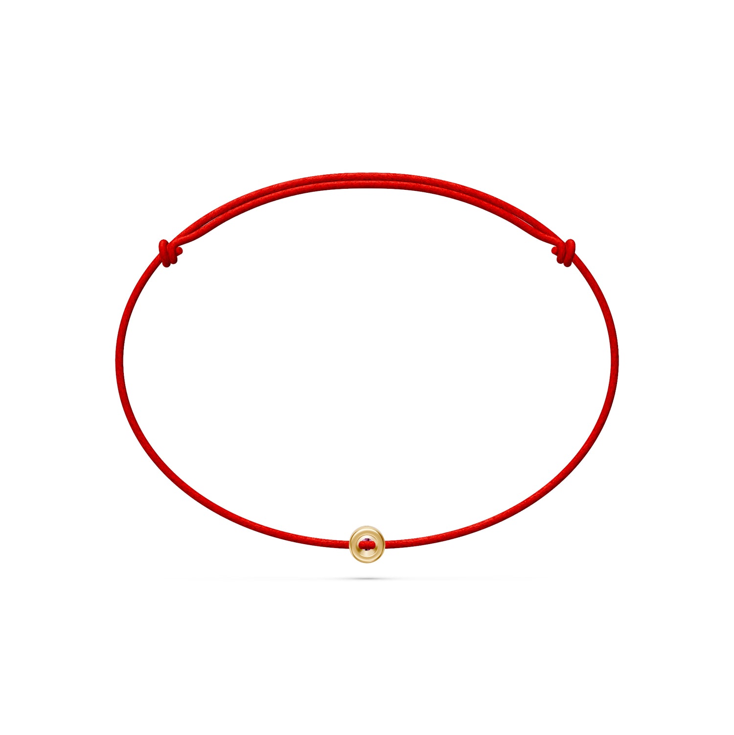String Bracelet With Pink Sapphire in Yellow Gold