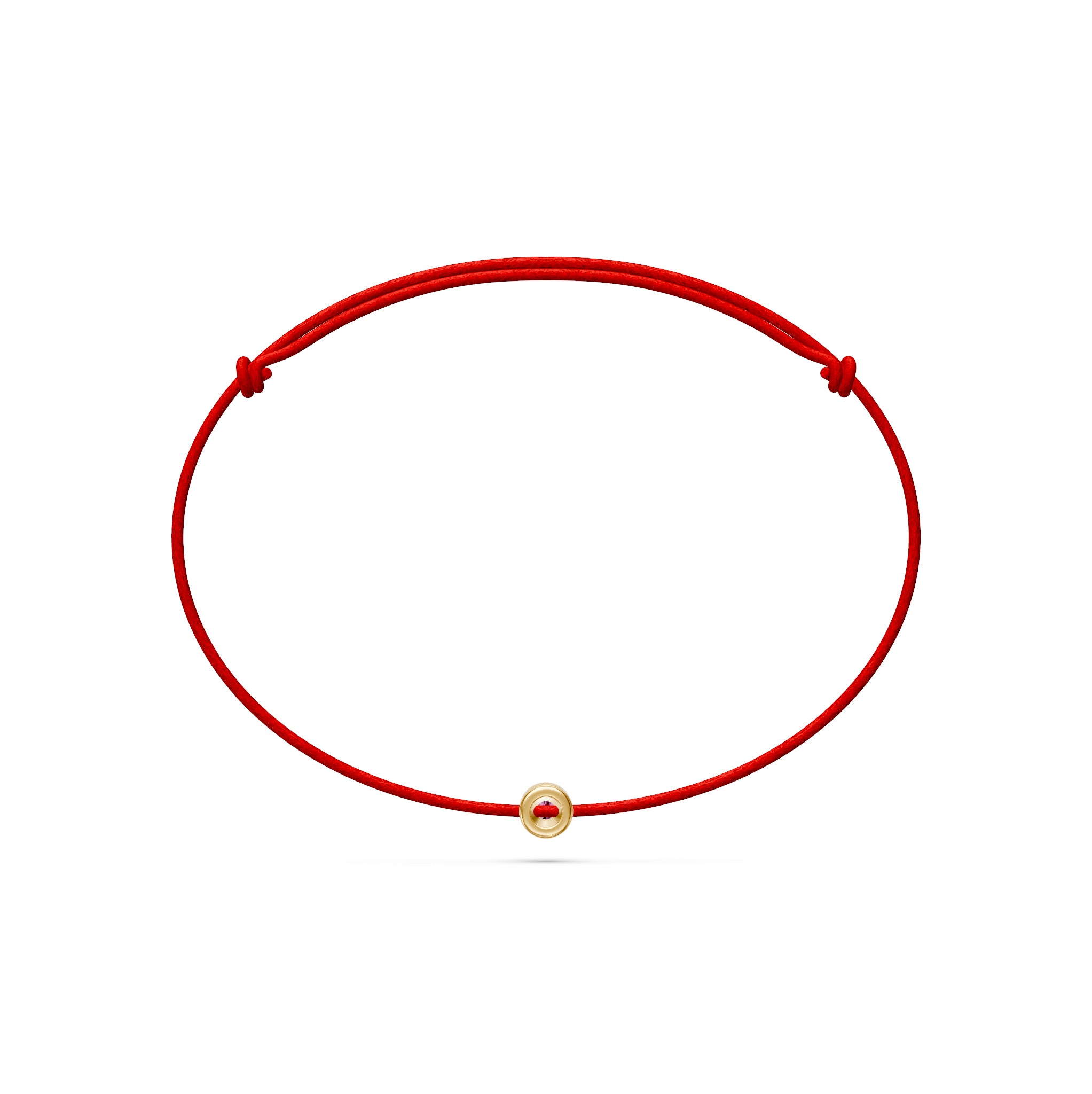 String Bracelet With Pink Sapphire in Yellow Gold