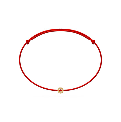 String Bracelet With Pink Sapphire in Yellow Gold