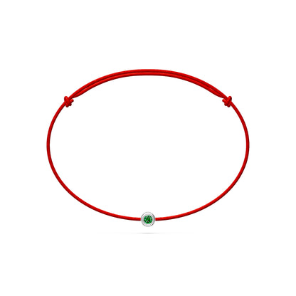 String bracelet with Tsavorite in White Gold