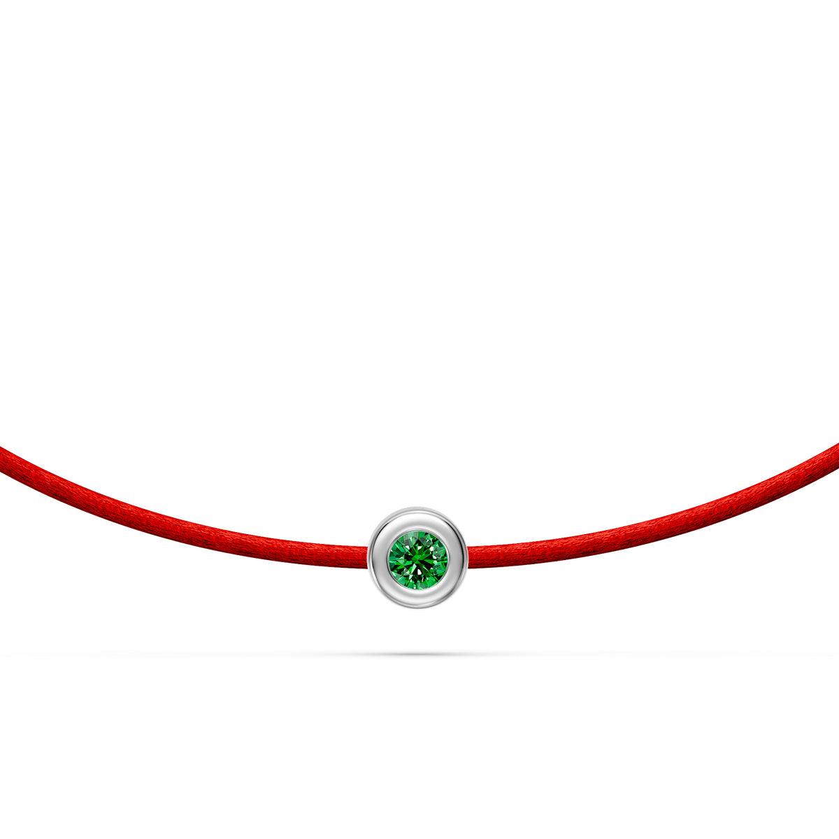 String bracelet with Tsavorite in White Gold