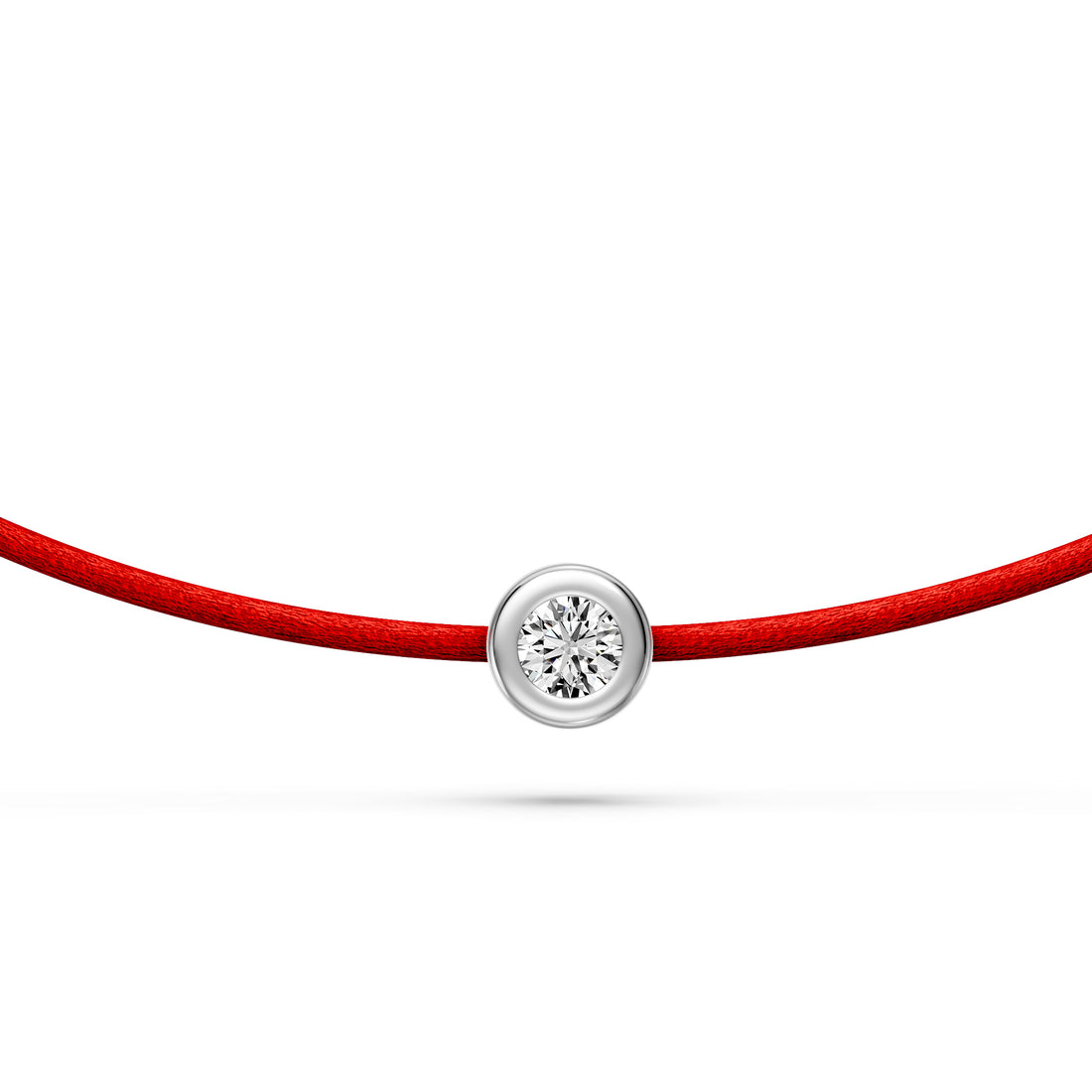 String Bracelet with Diamond in White Gold
