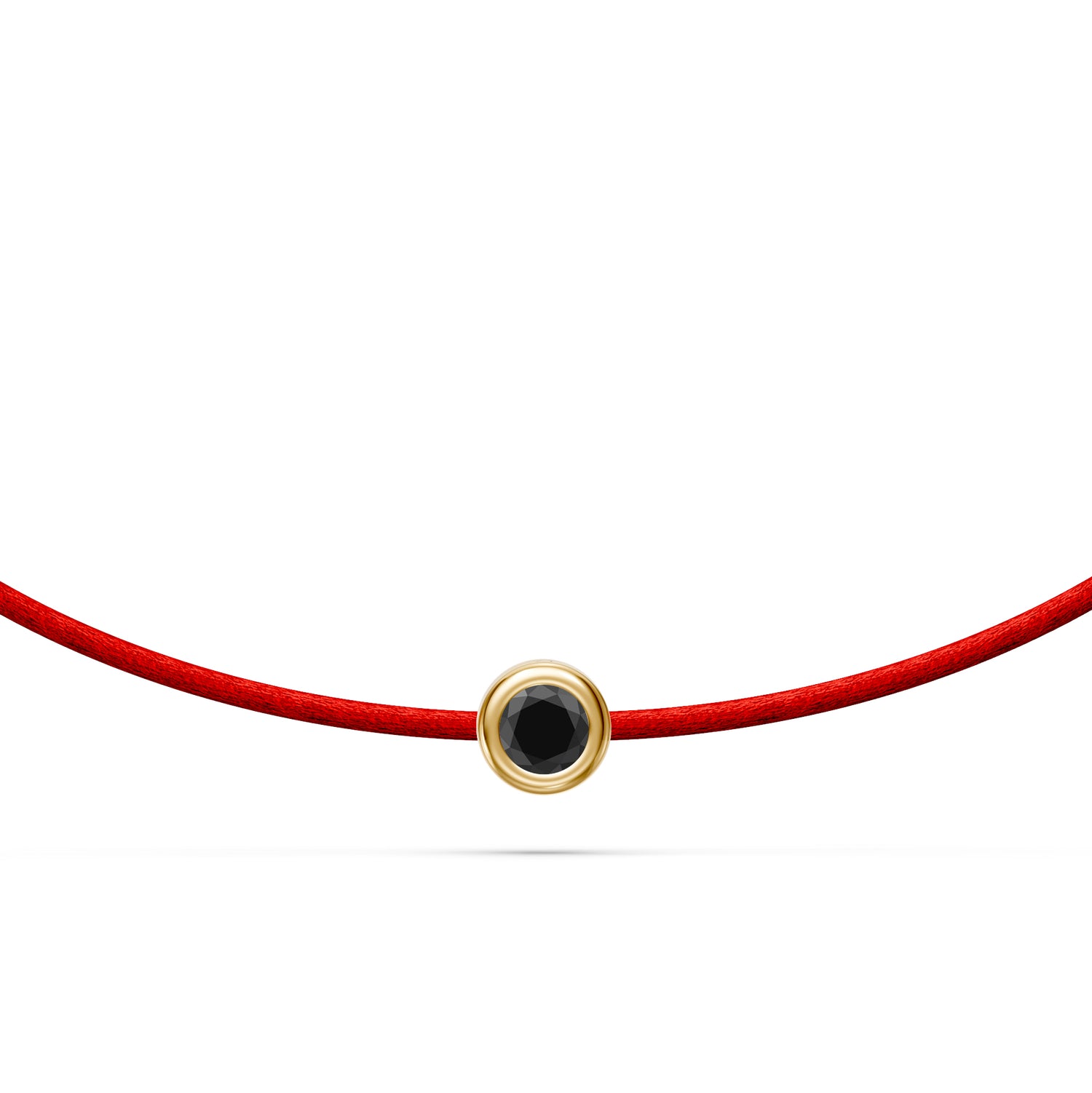 String Bracelet With Black Diamond in Yellow Gold