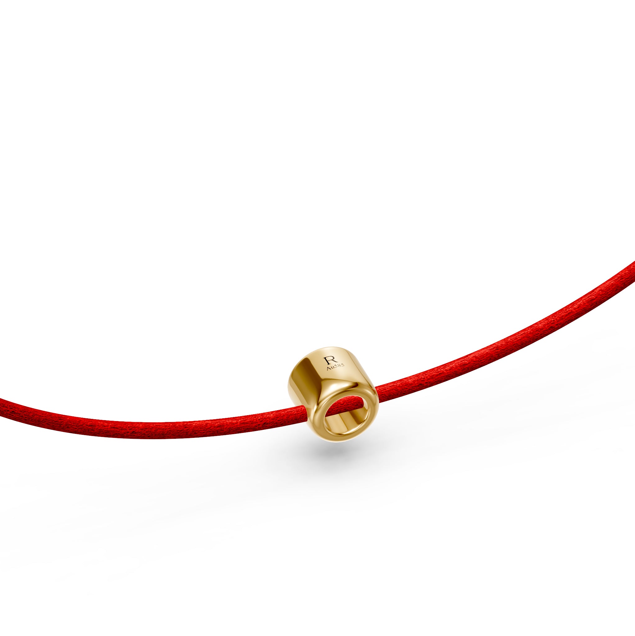 String Bracelet With Black Diamond in Yellow Gold