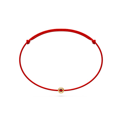 String Bracelet With Black Diamond in Yellow Gold