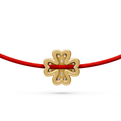 String bracelet with Diamond in Yellow Gold