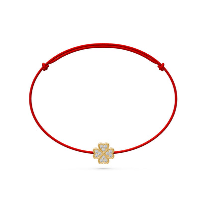 String bracelet with Diamond in Yellow Gold