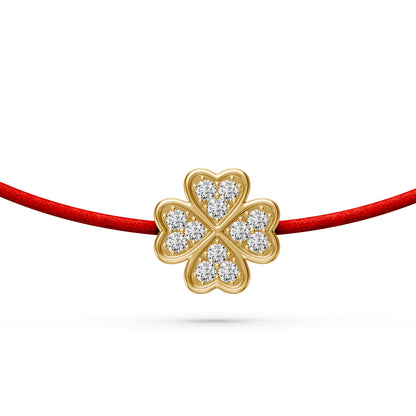 String bracelet with Diamond in Yellow Gold