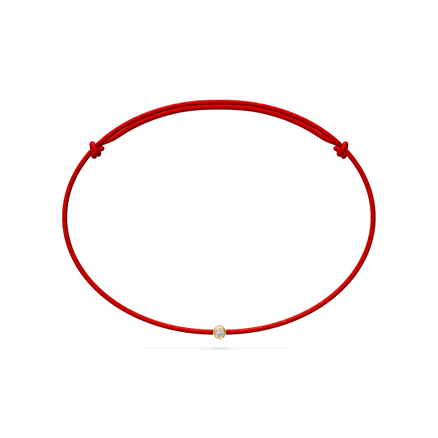 String Bracelet with Diamond in Yellow Gold