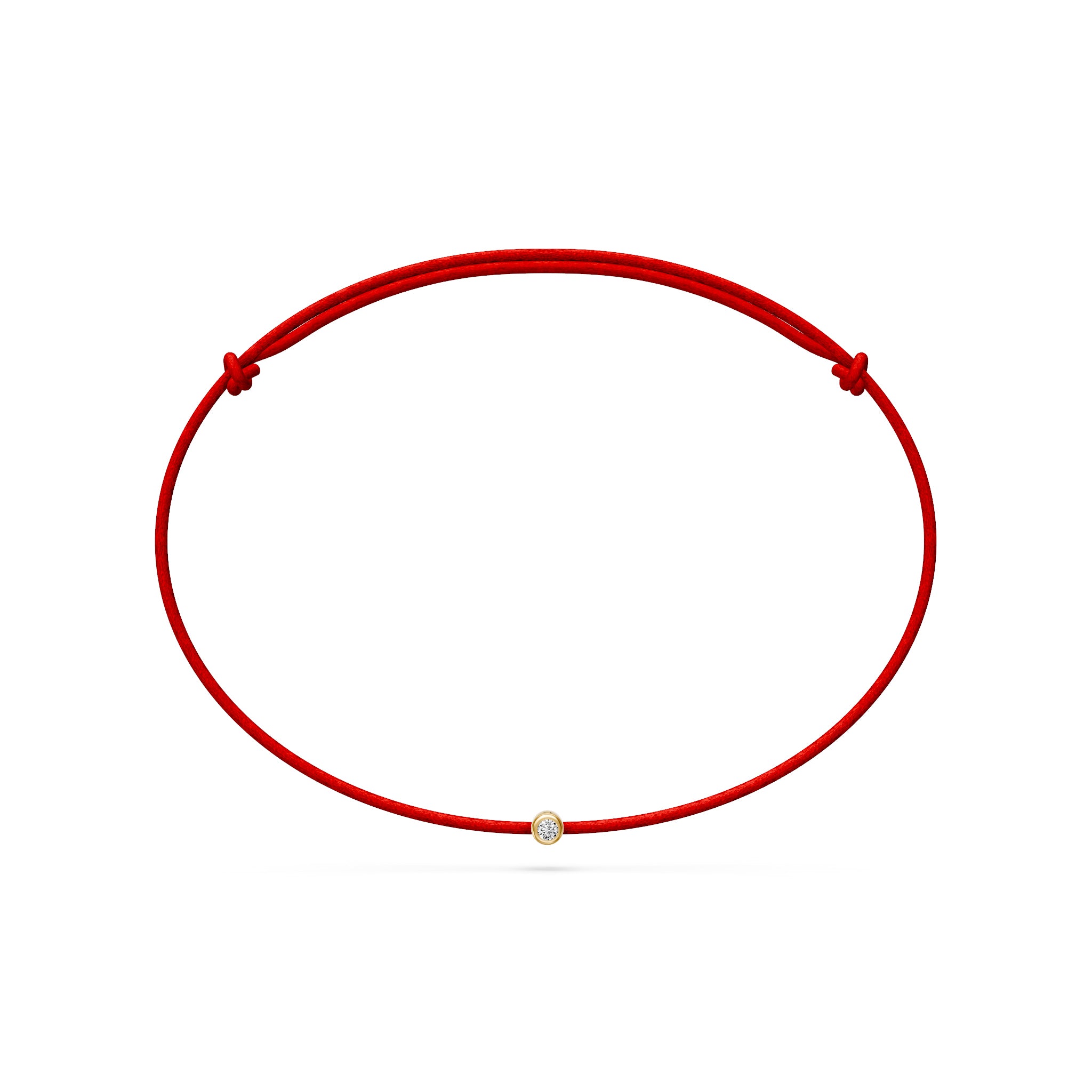 String Bracelet with Diamond in Yellow Gold