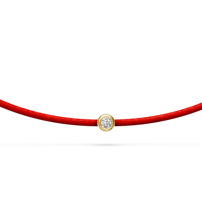 String Bracelet with Diamond in Yellow Gold