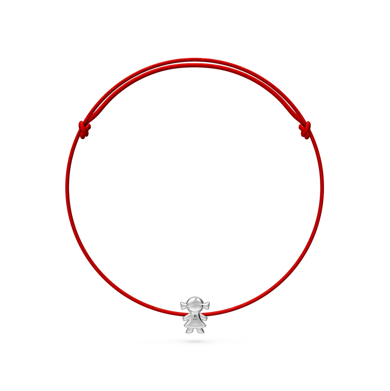 String Bracelet with Diamond in White Gold "Girl"