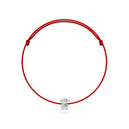 String Bracelet with Diamond in White Gold "Girl"
