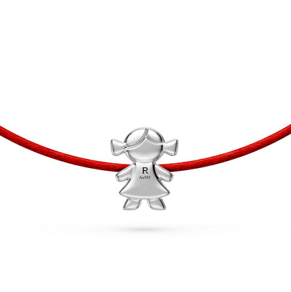 String Bracelet with Diamond in White Gold "Girl"