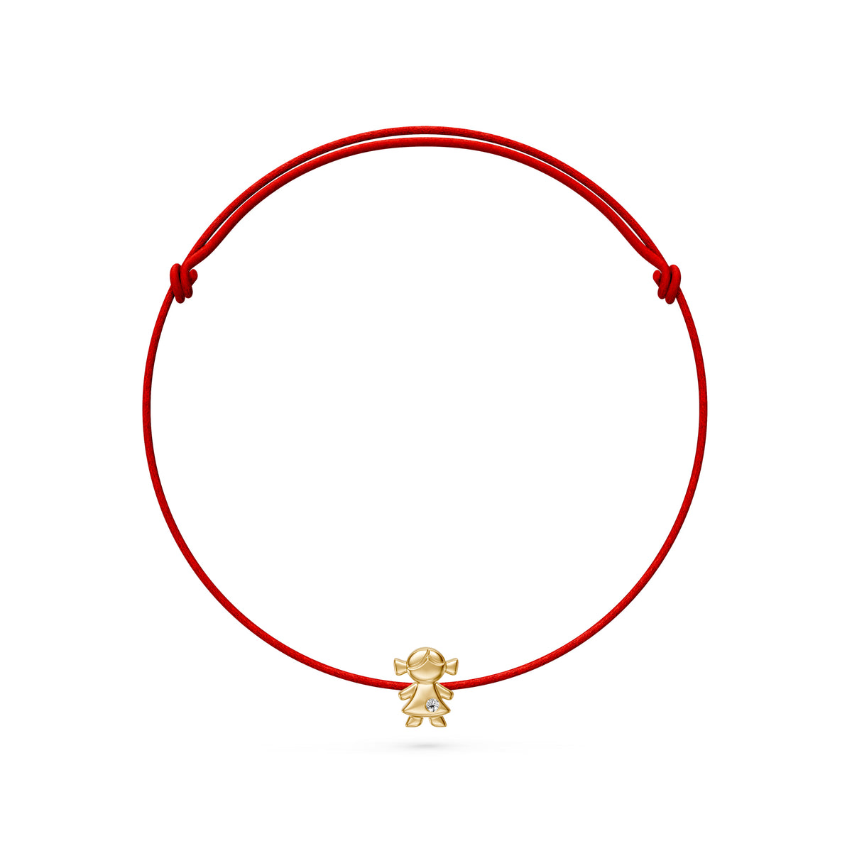 String bracelet with Diamond in Yellow Gold