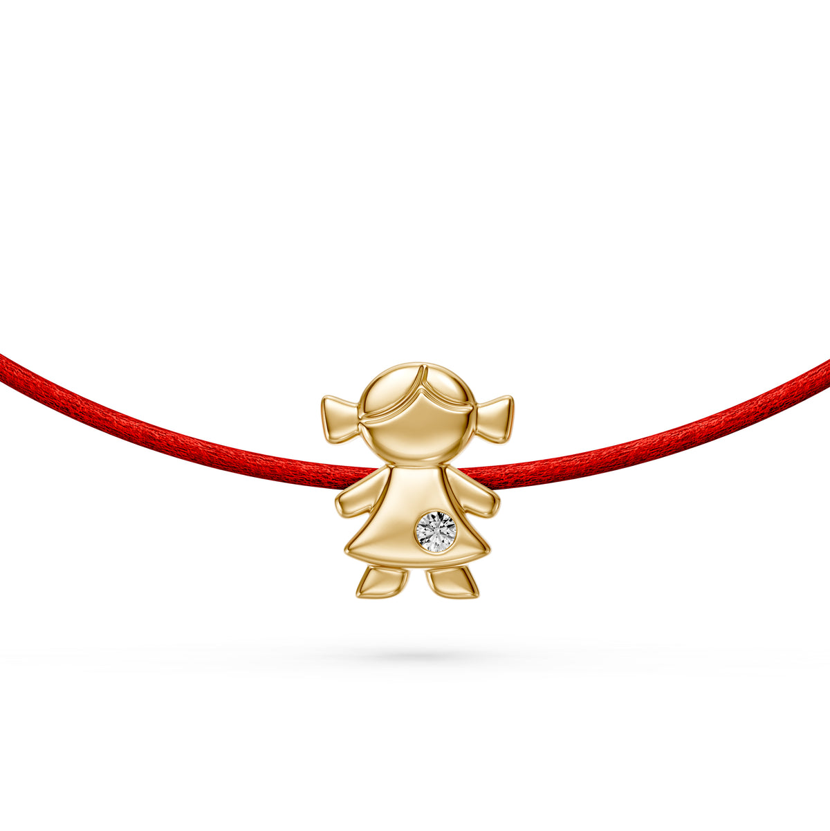String bracelet with Diamond in Yellow Gold