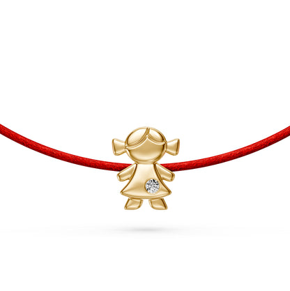 String bracelet with Diamond in Yellow Gold