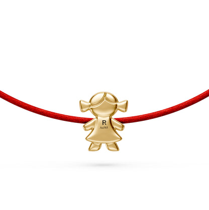 String bracelet with Diamond in Yellow Gold