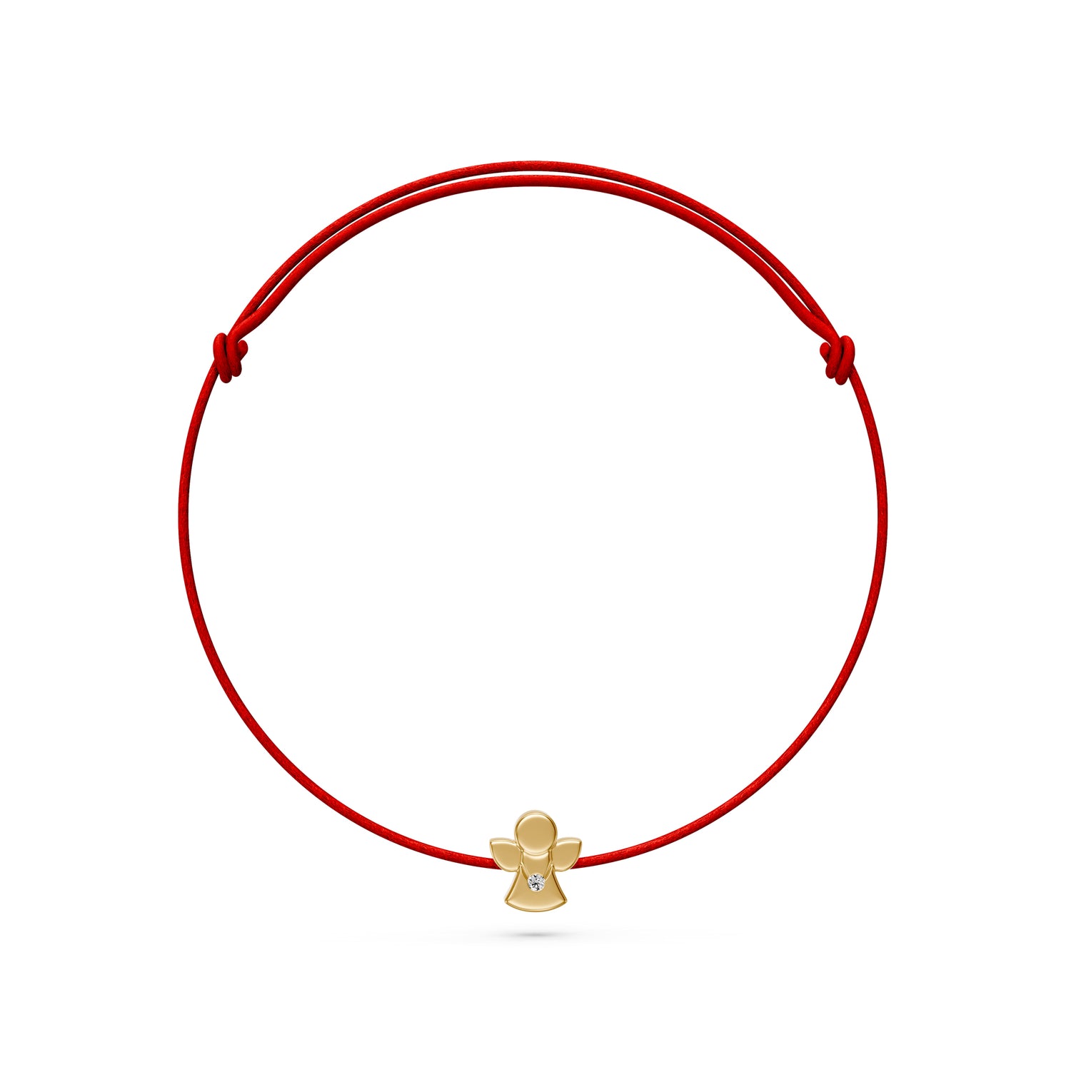 String Bracelet with Diamond in Yellow Gold "Angel"