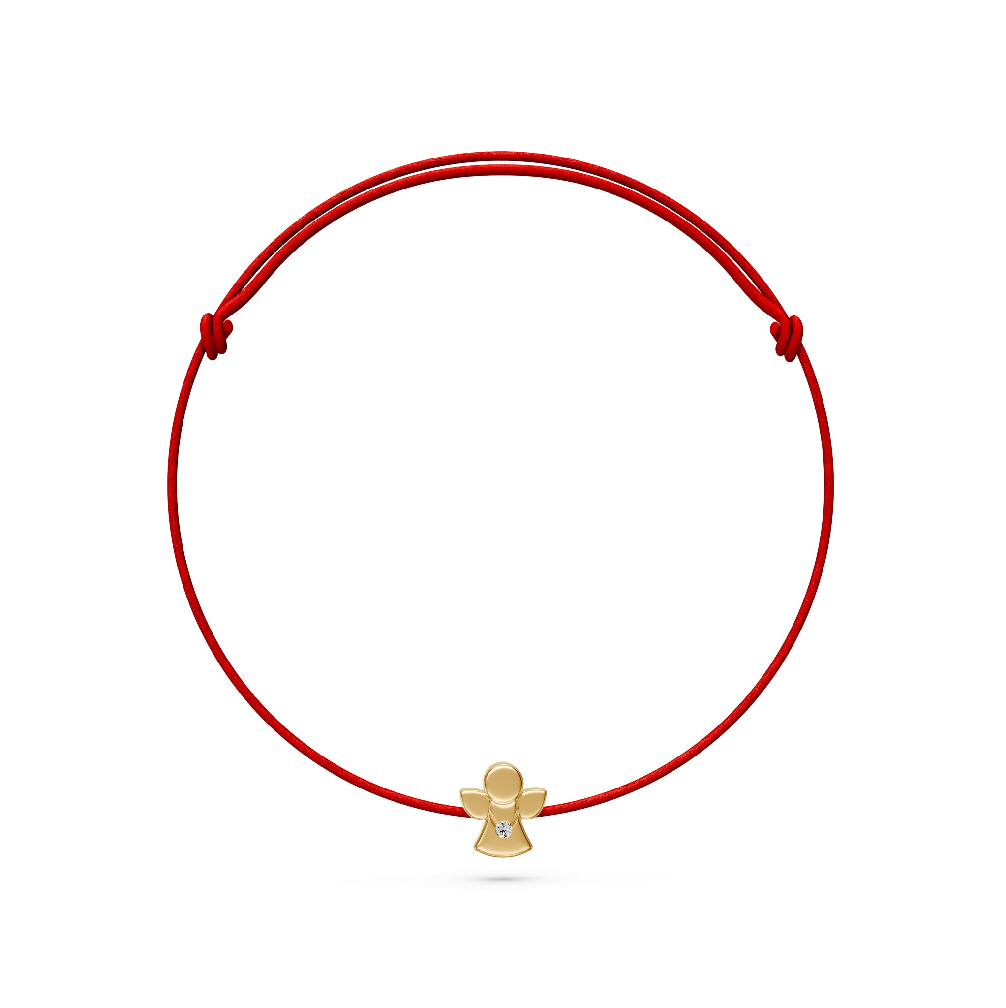 String Bracelet with Diamond in Yellow Gold "Angel"