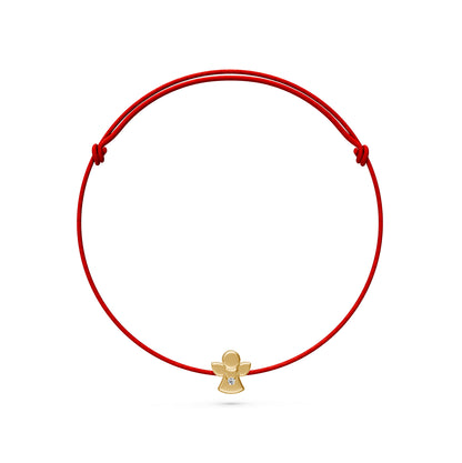 String Bracelet with Diamond in Yellow Gold "Angel"