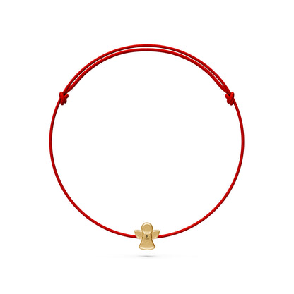 String Bracelet with Diamond in Yellow Gold "Angel"