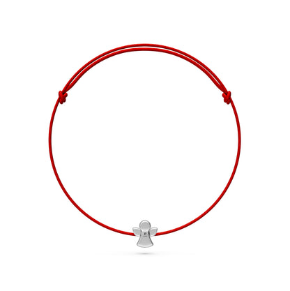 String Bracelet with Diamond in White Gold "Angel"