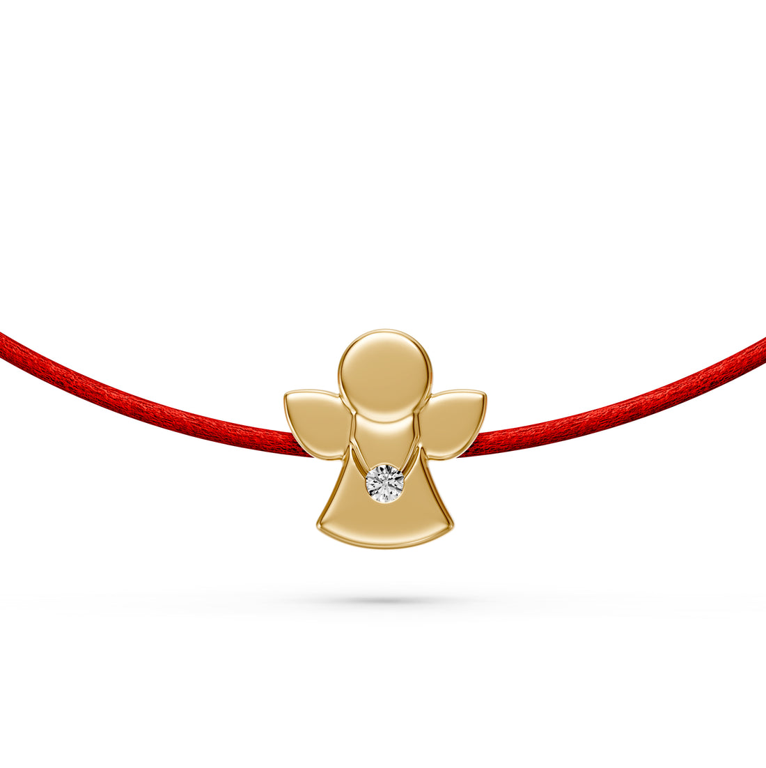 String Bracelet with Diamond in Yellow Gold "Angel"