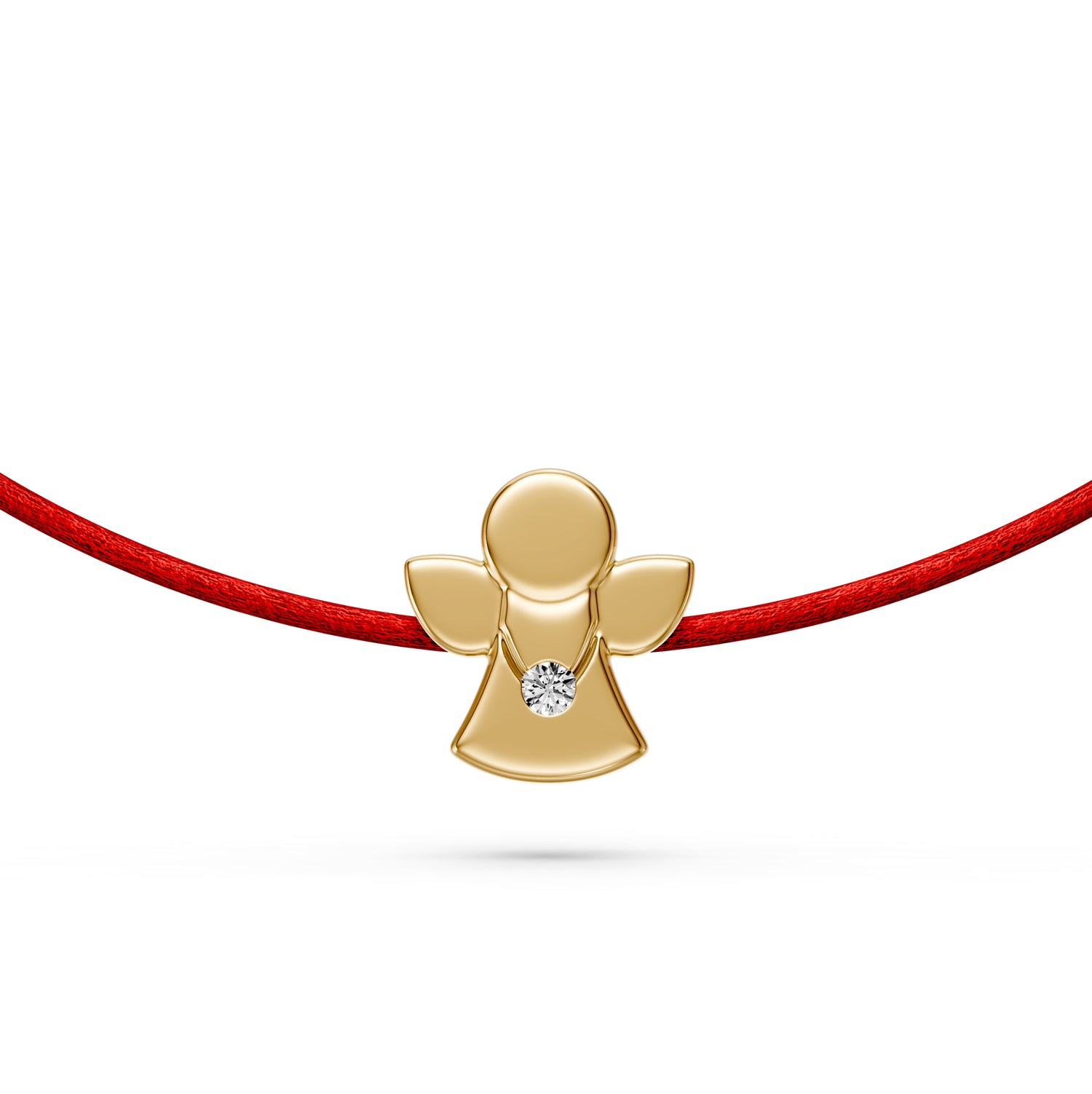 String Bracelet with Diamond in Yellow Gold "Angel"