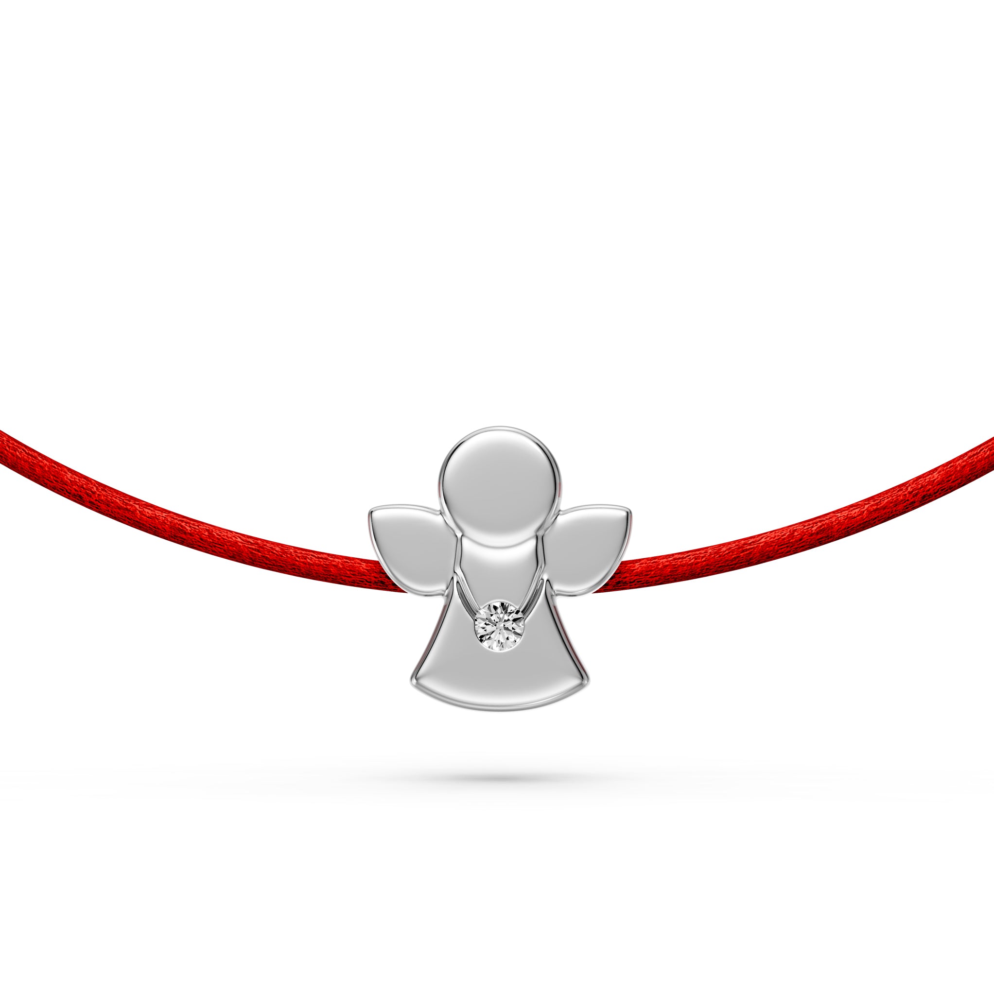 String Bracelet with Diamond in White Gold "Angel"