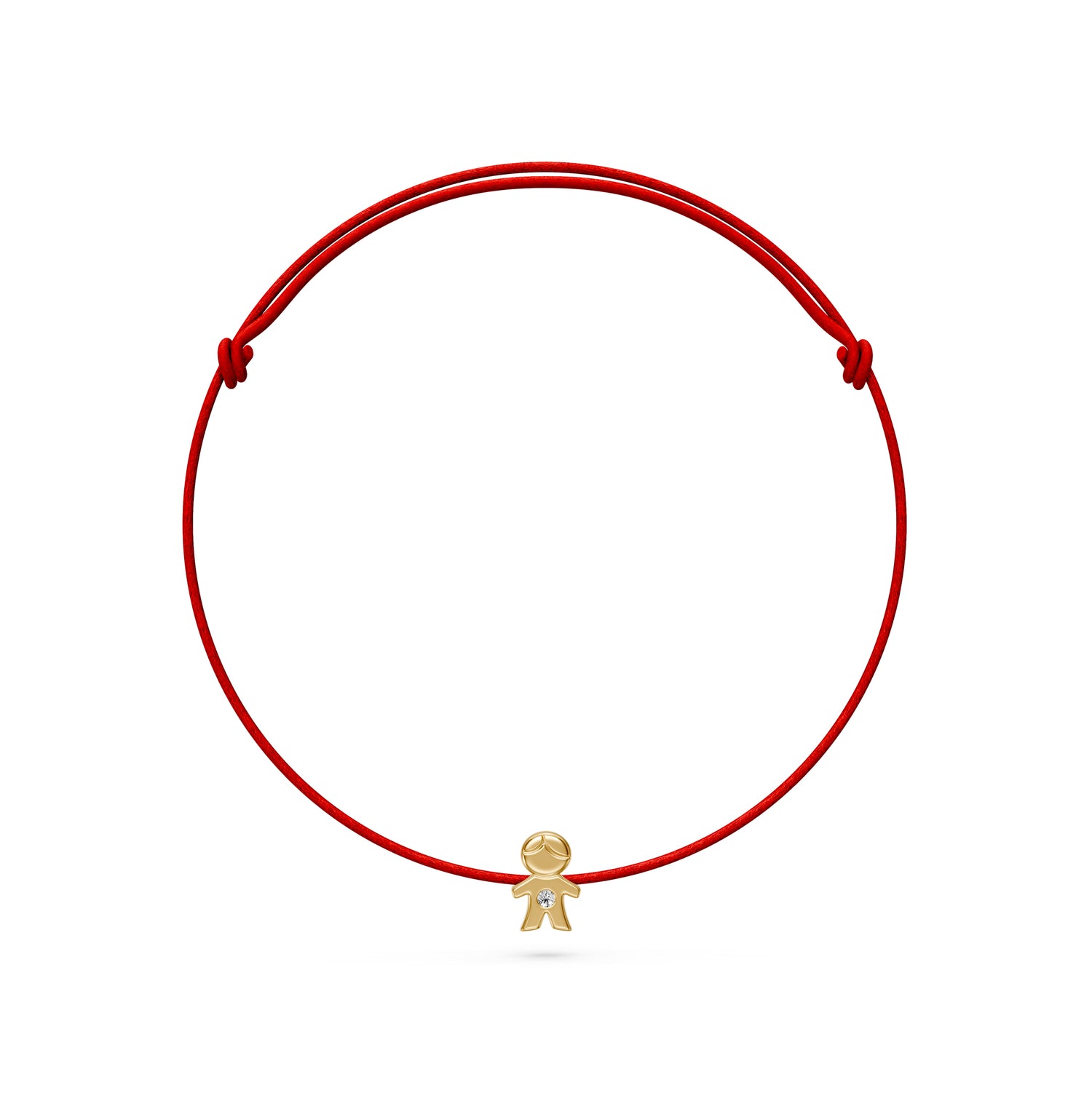 String Bracelet with Diamond in Yellow Gold "Boy"