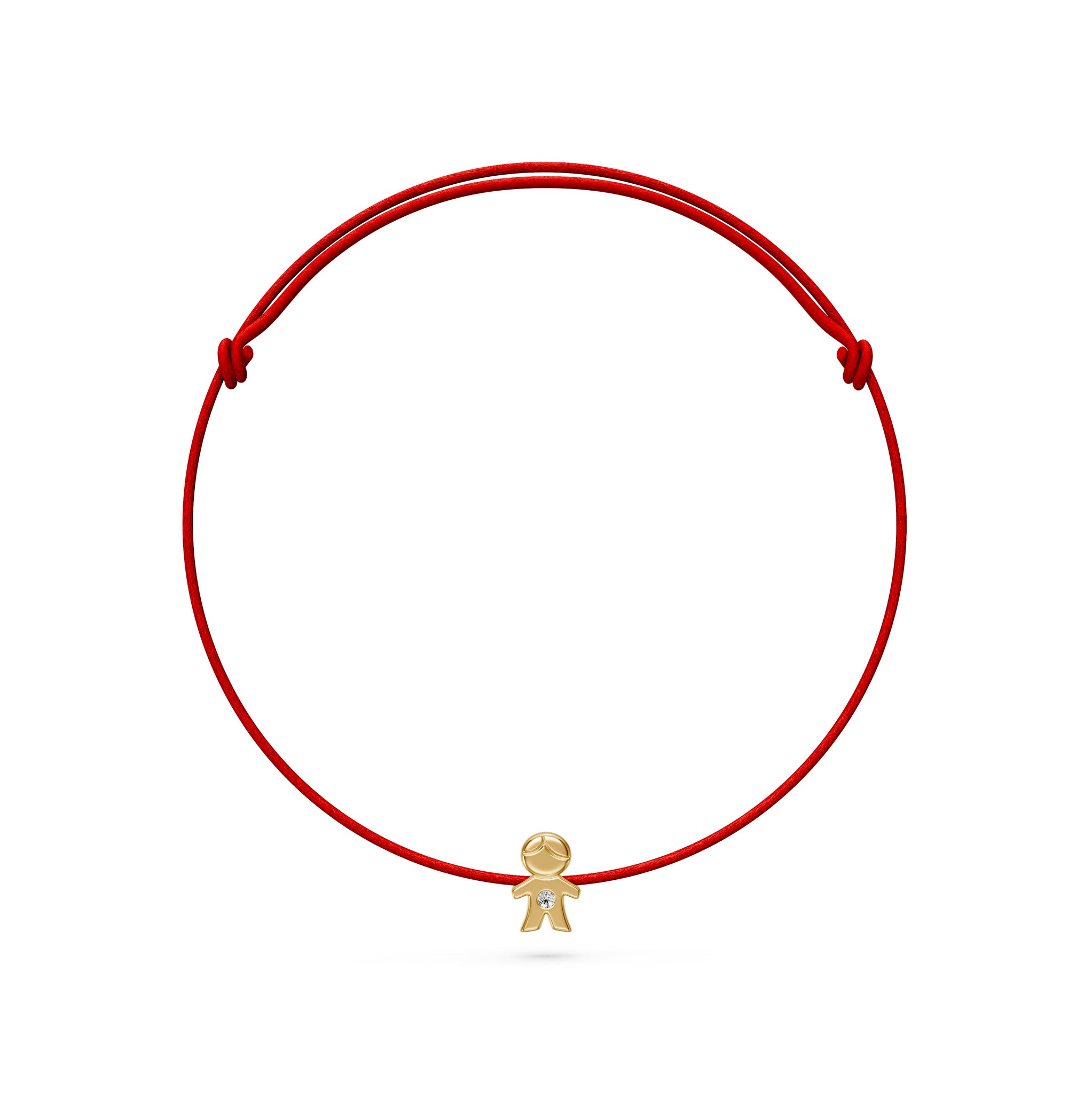 String Bracelet with Diamond in Yellow Gold "Boy"