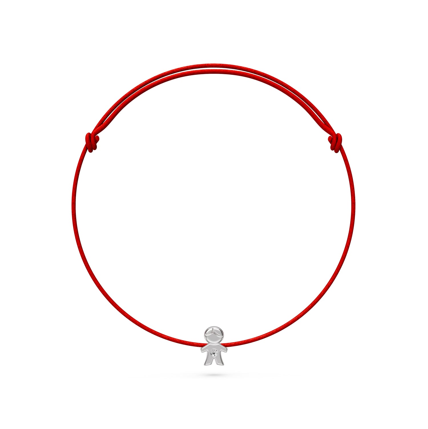 String Bracelet with Diamond in White Gold "Boy"