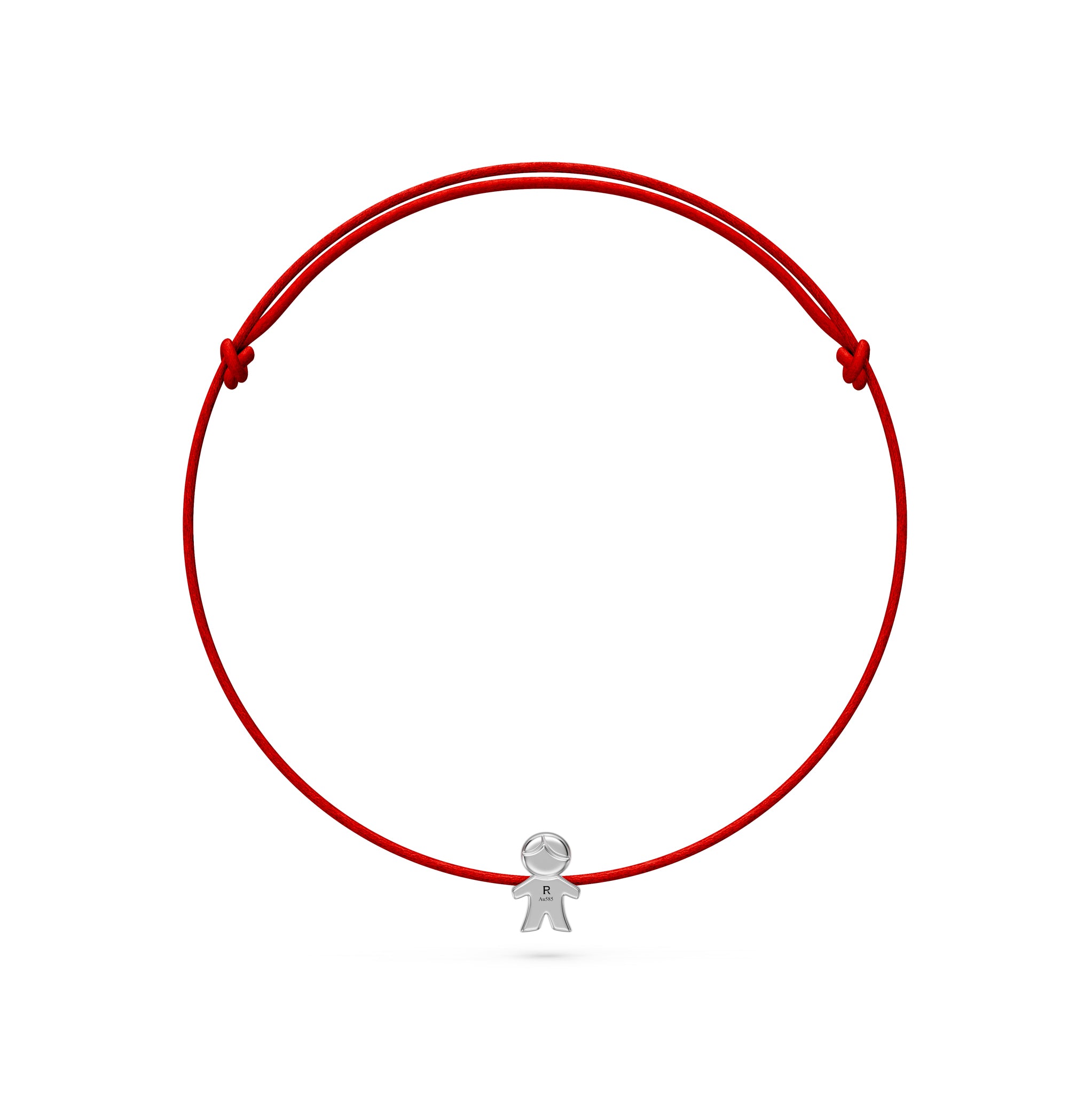 String Bracelet with Diamond in White Gold "Boy"