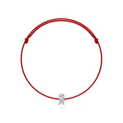 String Bracelet with Diamond in White Gold "Boy"