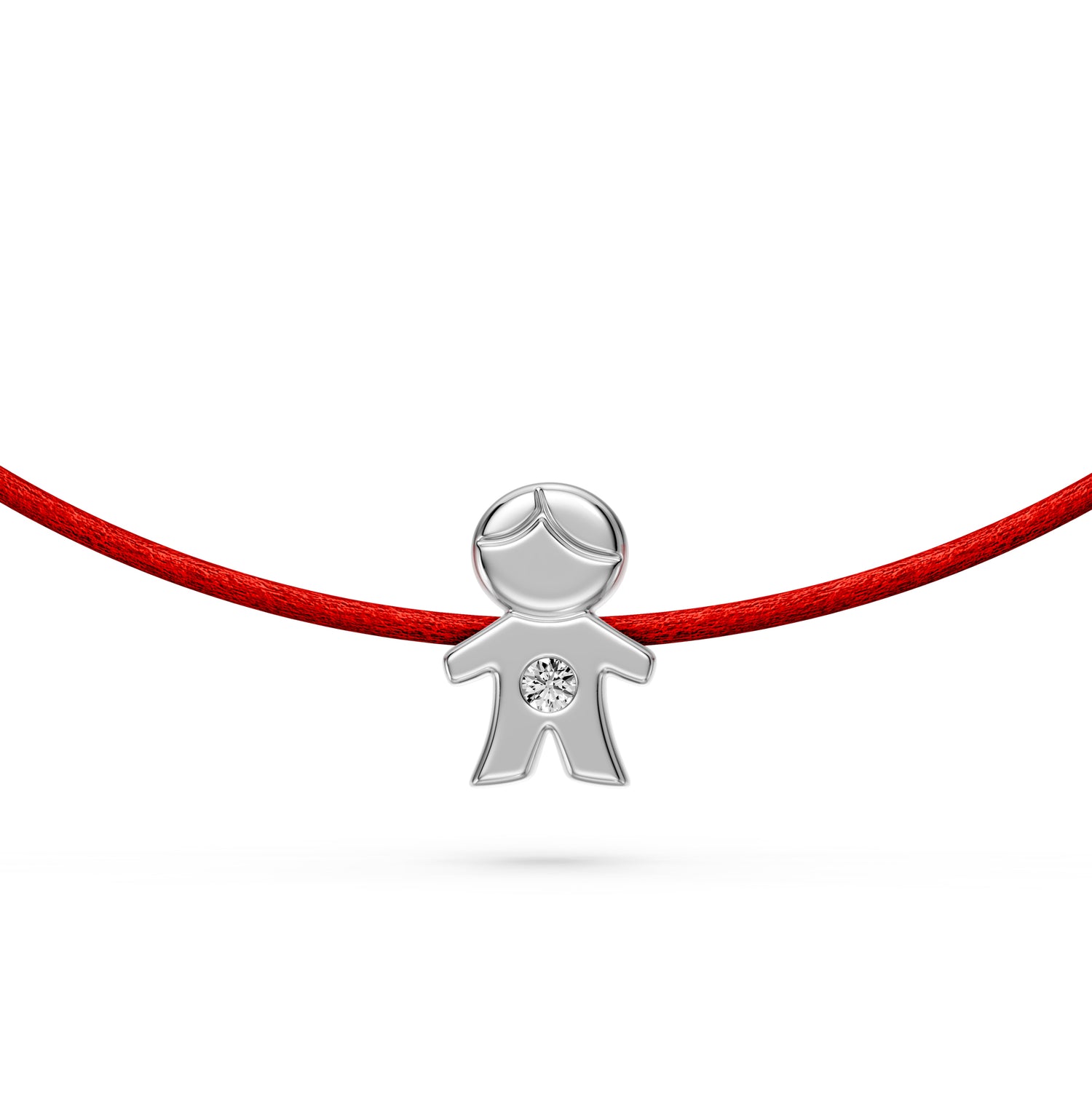 String Bracelet with Diamond in White Gold "Boy"