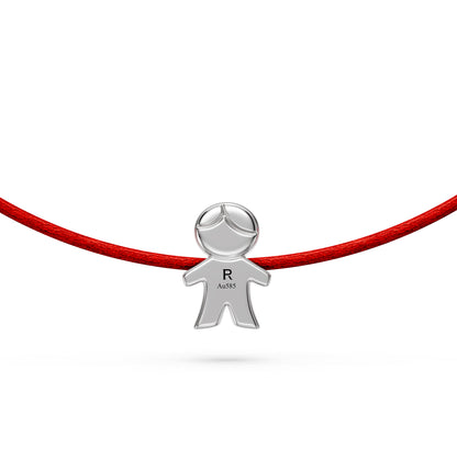 String Bracelet with Diamond in White Gold "Boy"