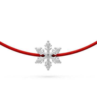 String Bracelet with Diamond in White Gold "Snowflake"