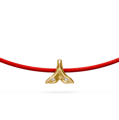 String Bracelet With Diamond in Yellow Gold