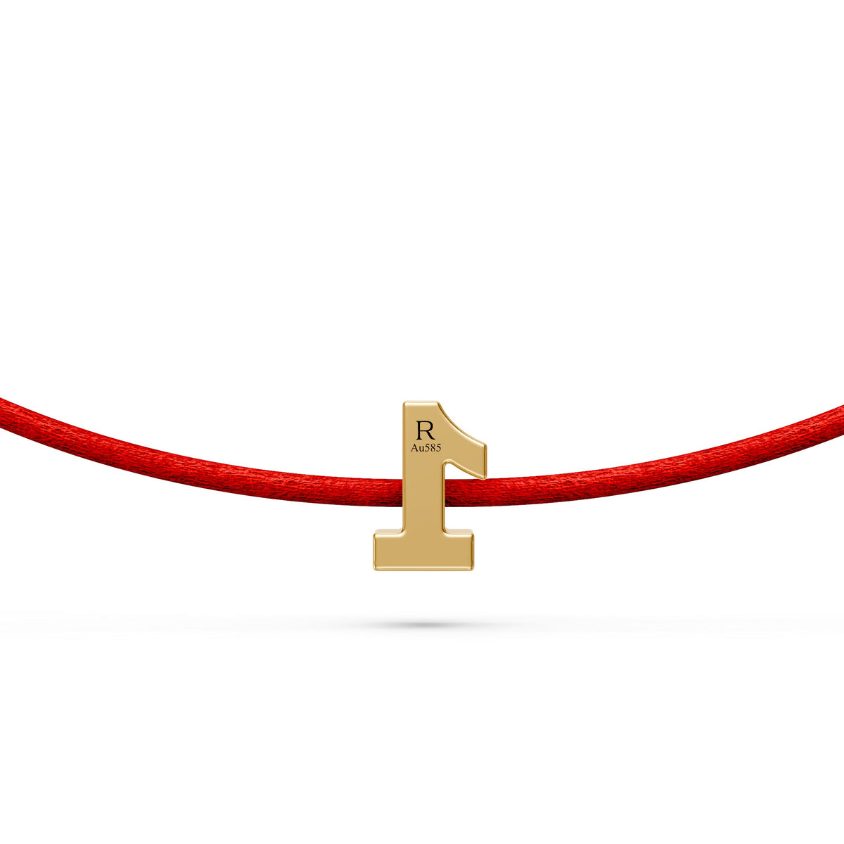 Siūlo apyrankė su geltonu auksu ir deimantu "Skaičius 1"