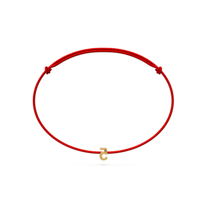 String Bracelet with Diamond in Yellow Gold Number "5"