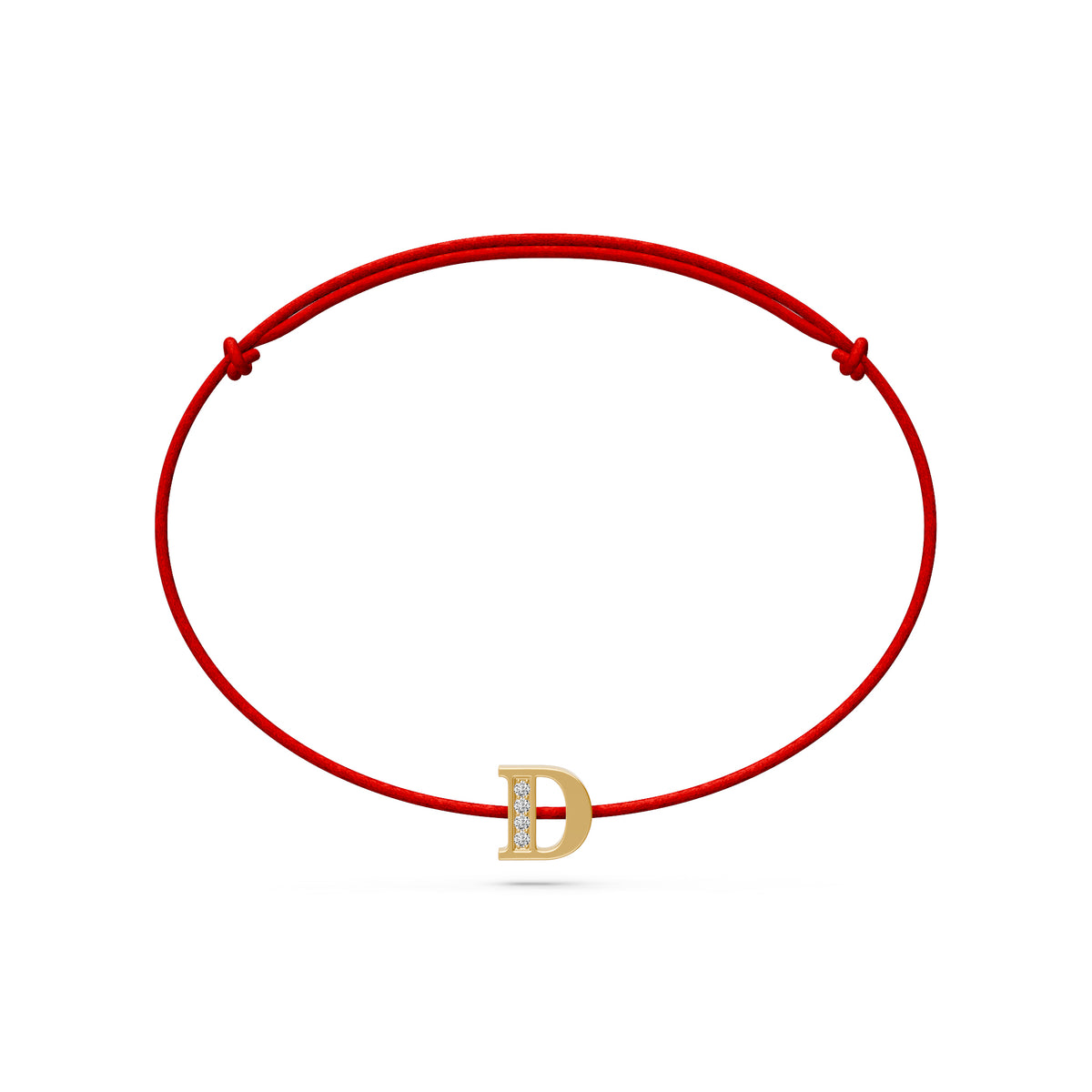 String bracelet with Diamond in Yellow Gold