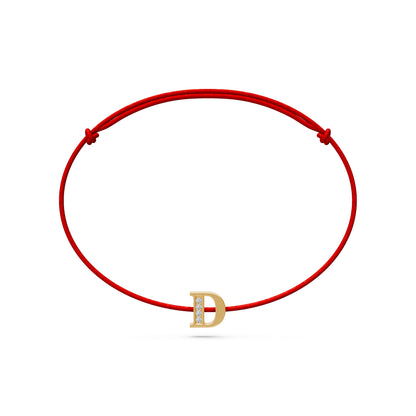 String bracelet with Diamond in Yellow Gold