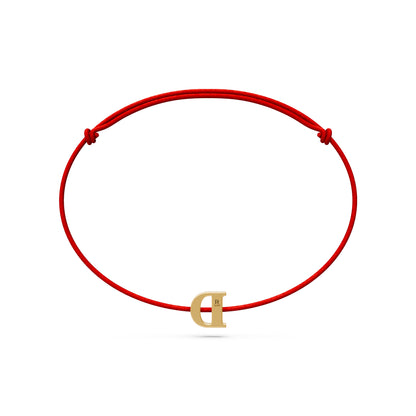 String bracelet with Diamond in Yellow Gold