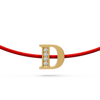 String bracelet with Diamond in Yellow Gold