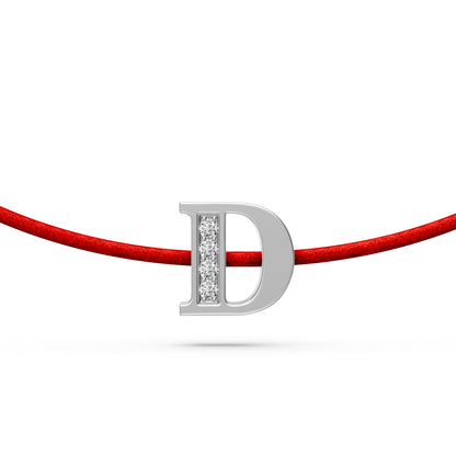 String bracelet with Diamond in White Gold
