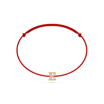 String bracelet with Diamond in Yellow Gold