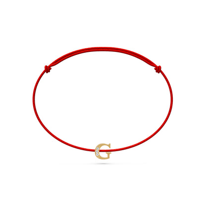 String bracelet with Diamond in Yellow Gold